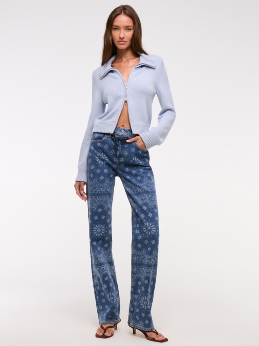 Abercrombie High Rise 90s Relaxed Bandana Print Jeans